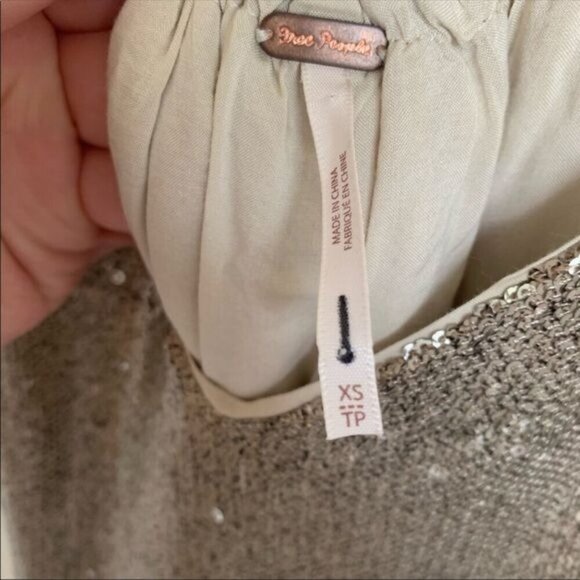 Free People Champagne Sequin Sleeveless Jumpsuit - Picture 6 of 7